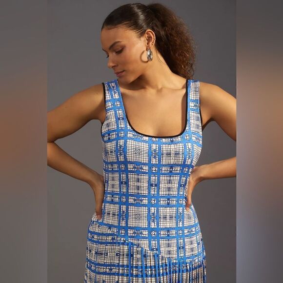 Anthropologie Dhruv Kapoor Plaid Midi Dress XL $210 - Picture 6 of 8